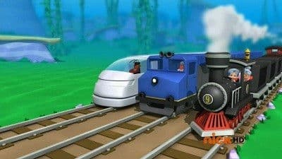 La course de train triple voie La course de train triple voie